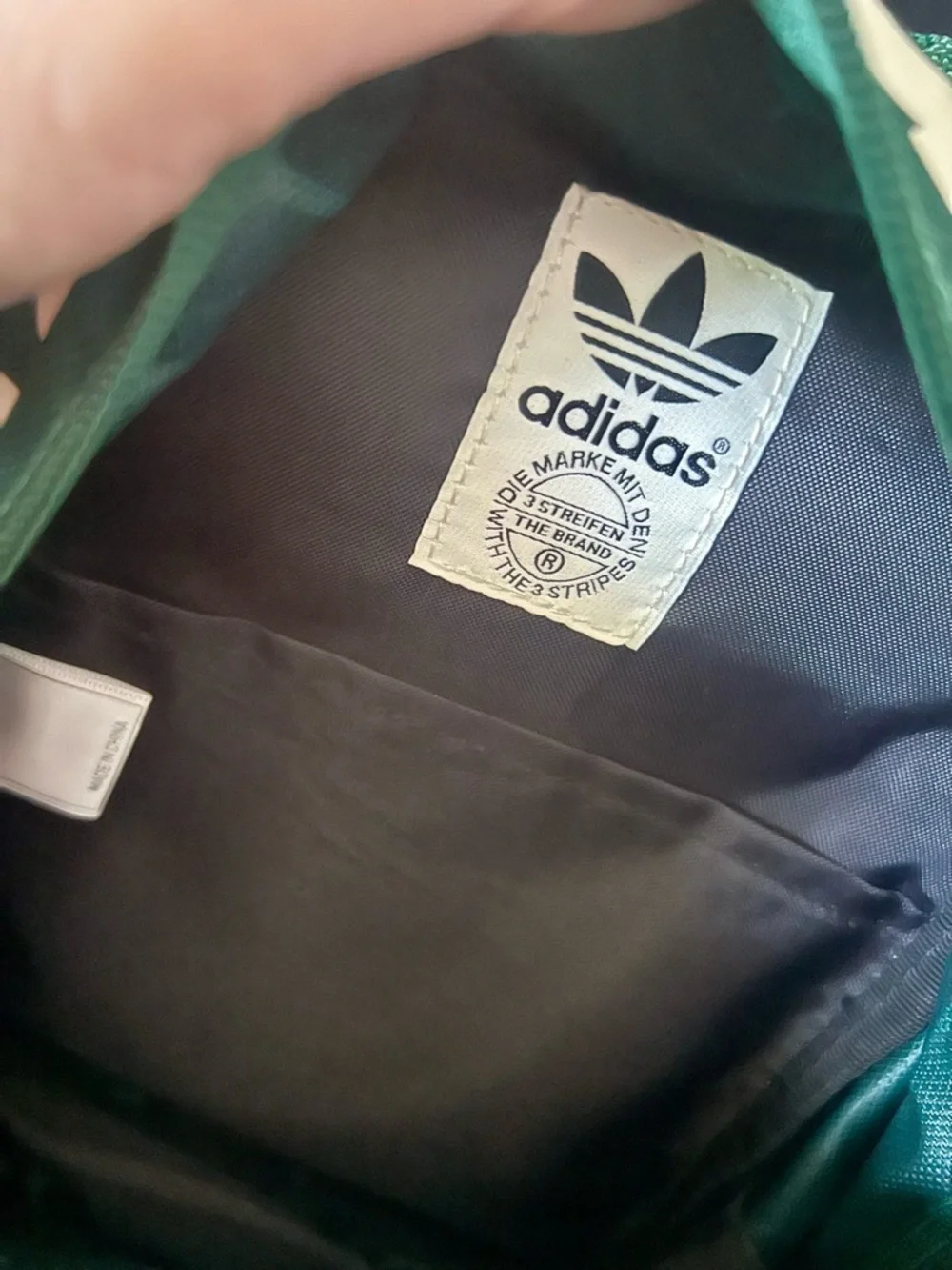 adidas Green and White Mini Backpack with Trefoil Patch - Picture 2 of 2